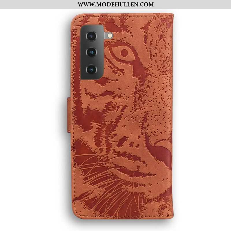 Flip Case Für Samsung Galaxy S21 Plus 5G Tiger-gesichtsdruck