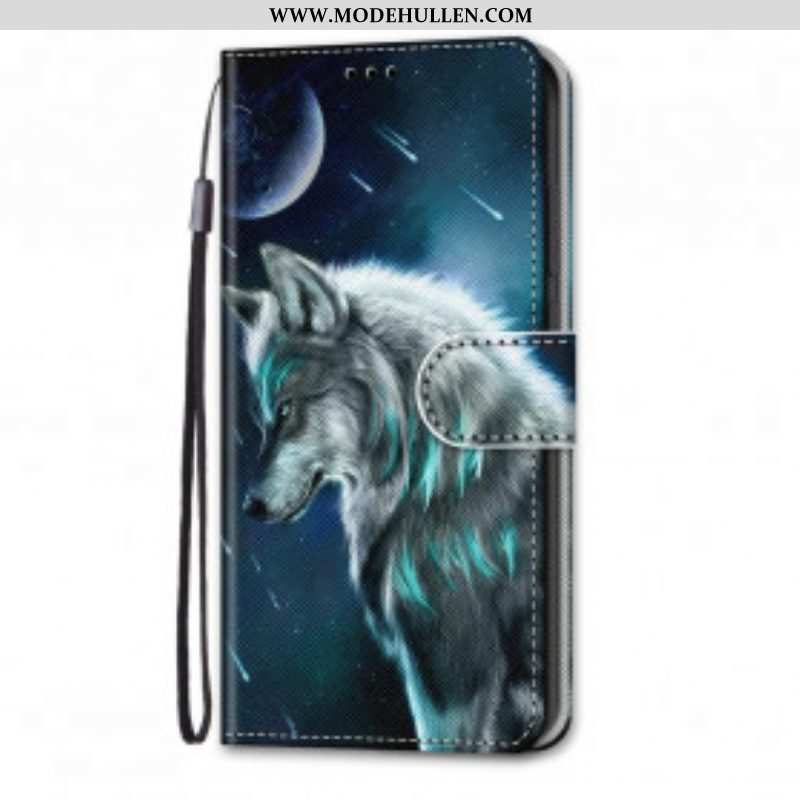 Flip Case Für Samsung Galaxy S21 Ultra 5G Wolf Unter Einem Sternenregen