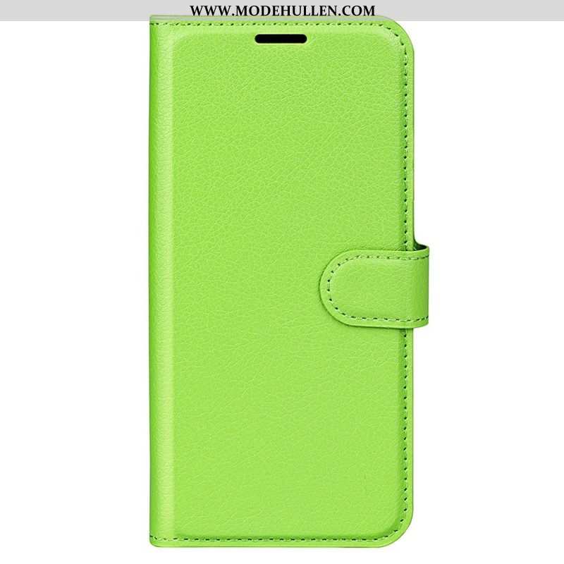 Flip Case Für Samsung Galaxy S23 5G Klassischer Litschi-ledereffekt