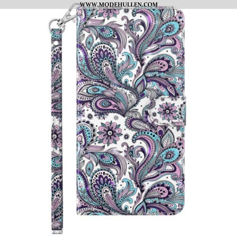 Flip Case Für Samsung Galaxy S23 5G Mit Kordel Riemchen-paisley-muster