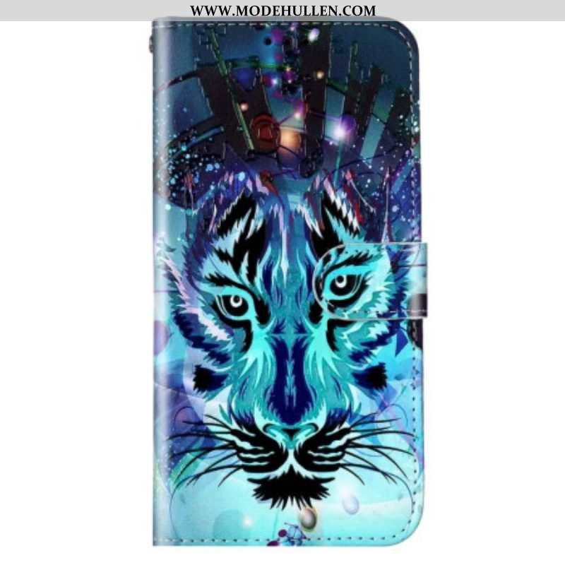 Flip Case Für Samsung Galaxy S23 Plus 5G Der Tiger Mit Schlüsselband