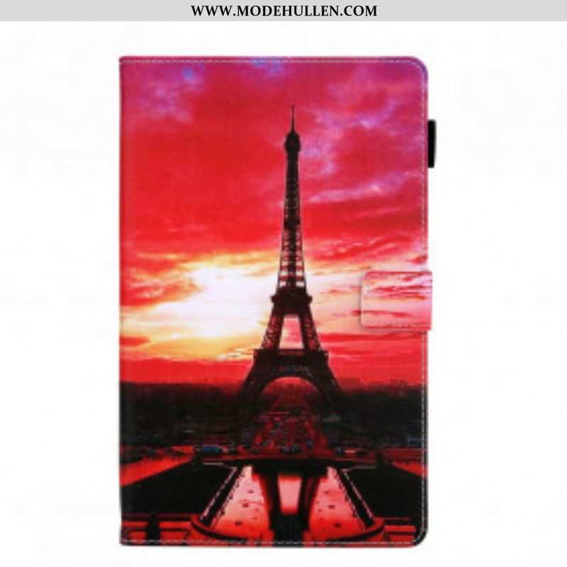 Flip Case Für Samsung Galaxy Tab A7 (2020) Sonnenuntergang Eiffelturm
