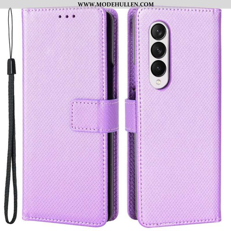 Flip Case Für Samsung Galaxy Z Fold 4 Mit Kordel Diamantarmband