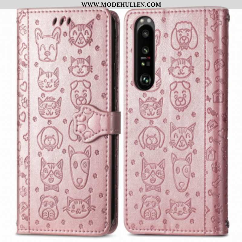 Flip Case Für Sony Xperia 1 III Animierte Tiere