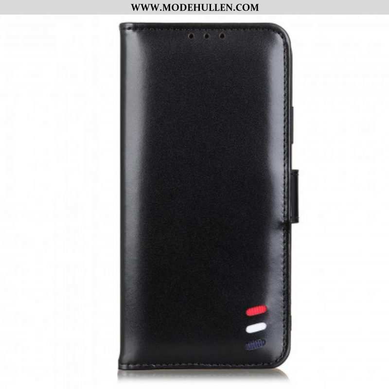 Flip Case Für Sony Xperia 1 III Dreifarbiger Ledereffekt