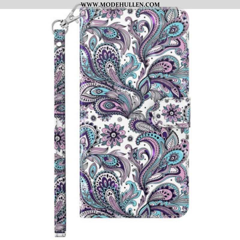 Flip Case Für Sony Xperia 5 IV Mit Kordel Riemchen-paisley-muster