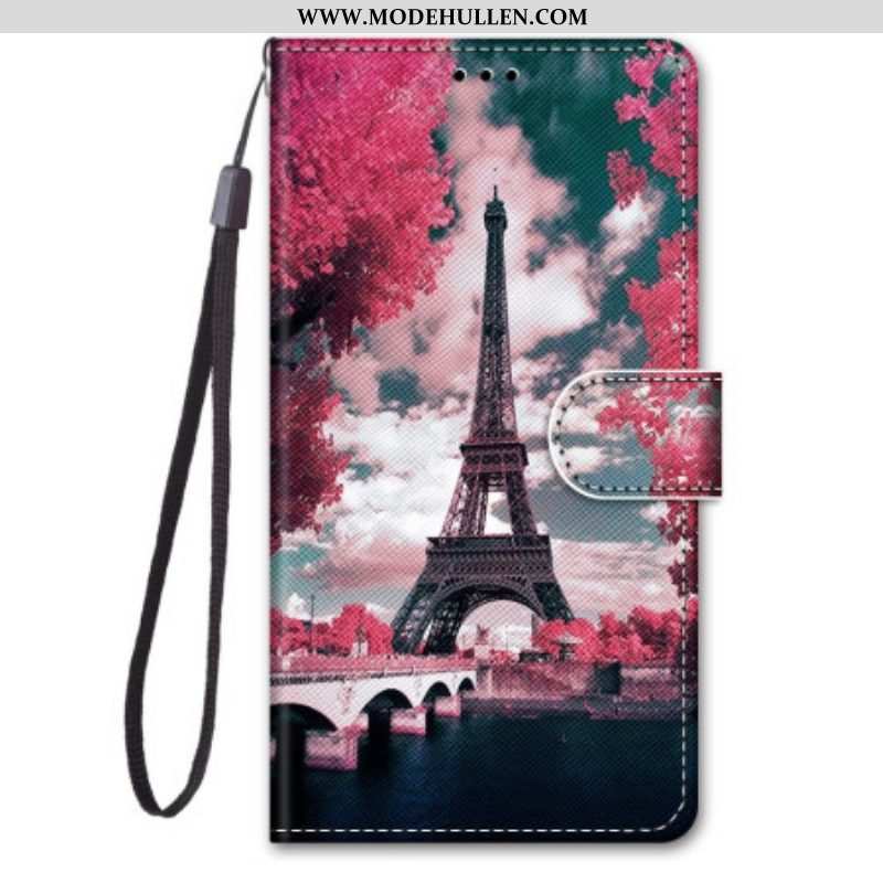 Flip Case Für Xiaomi 12 / 12X Mit Kordel Eiffelturm Mit Riemen