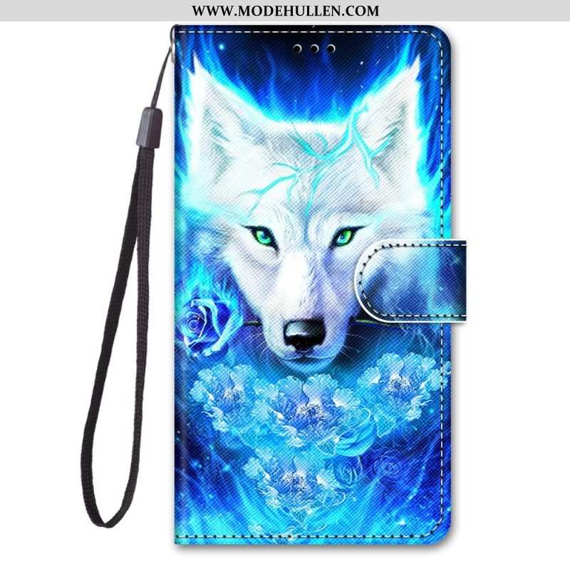 Flip Case Für Xiaomi 12 / 12X Mit Kordel Schlüsselband Wolf