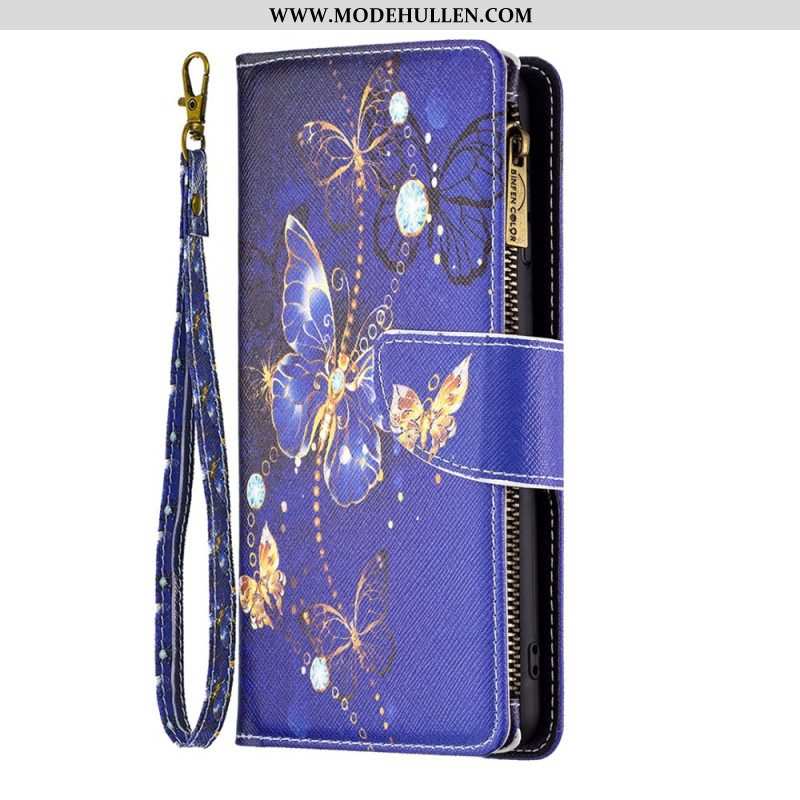 Flip Case Für Xiaomi 13 Pro Reißverschlusstasche Mit Schmetterlingen