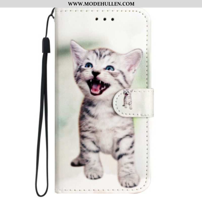 Flip Case Für Xiaomi Redmi A1 Mit Kordel Kleines Kätzchen Mit Riemen