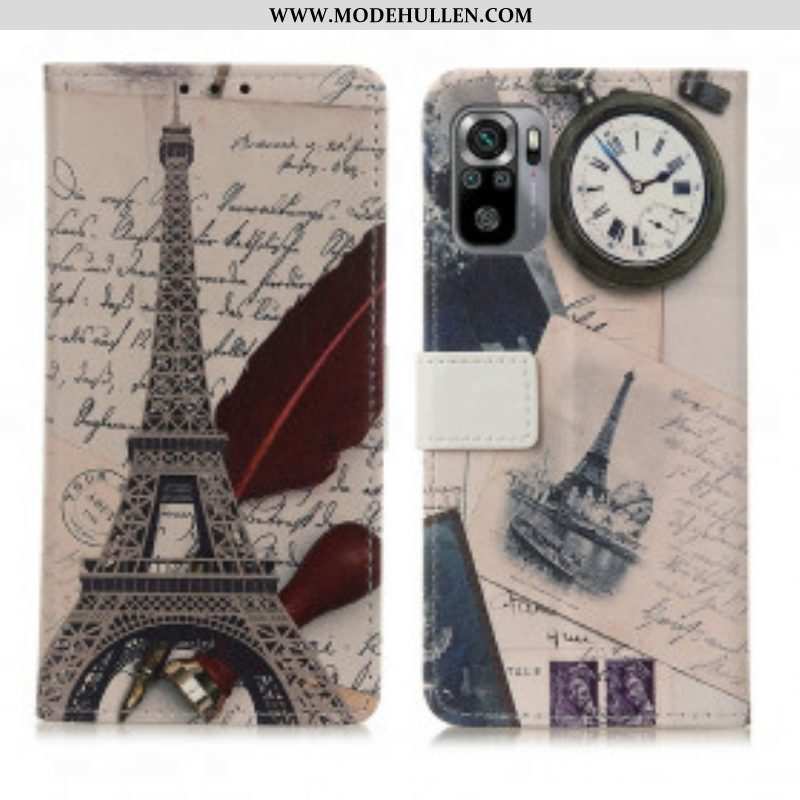 Flip Case Für Xiaomi Redmi Note 10 / 10S Der Eiffelturm Des Dichters