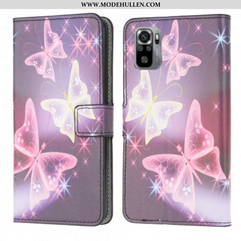 Flip Case Für Xiaomi Redmi Note 10 / 10S Schmetterlinge Und Blumen