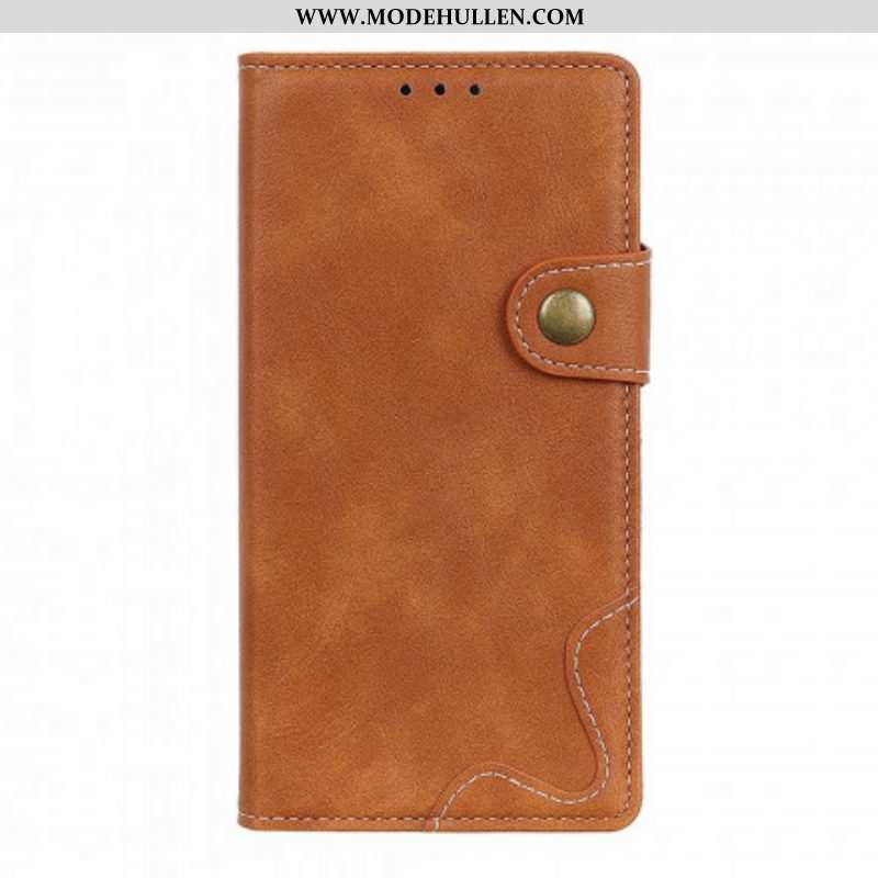 Flip Case Für Xiaomi Redmi Note 10 Pro Künstlerischer Nähknopf