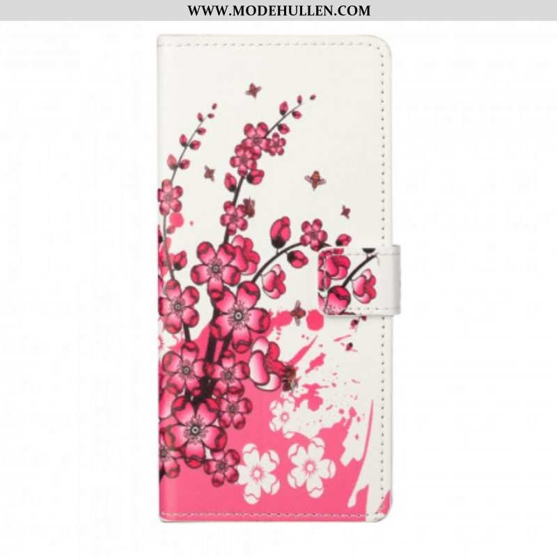 Flip Case Für Xiaomi Redmi Note 10 Pro Tropische Blumen