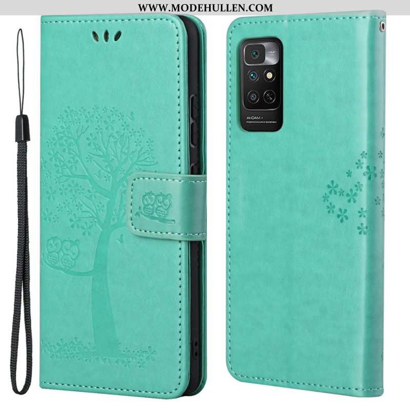 Flip Case Für Xiaomi Redmi Note 11 / 11S Mit Kordel Tangabaum Und Eulen