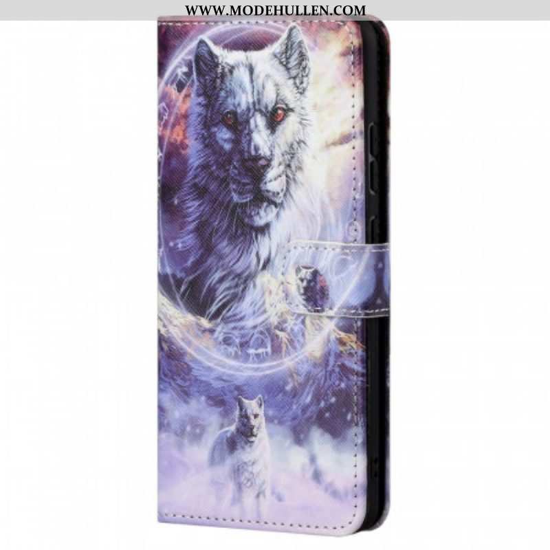 Flip Case Für Xiaomi Redmi Note 11 / 11S Wolf Im Winter Mit Schlüsselband