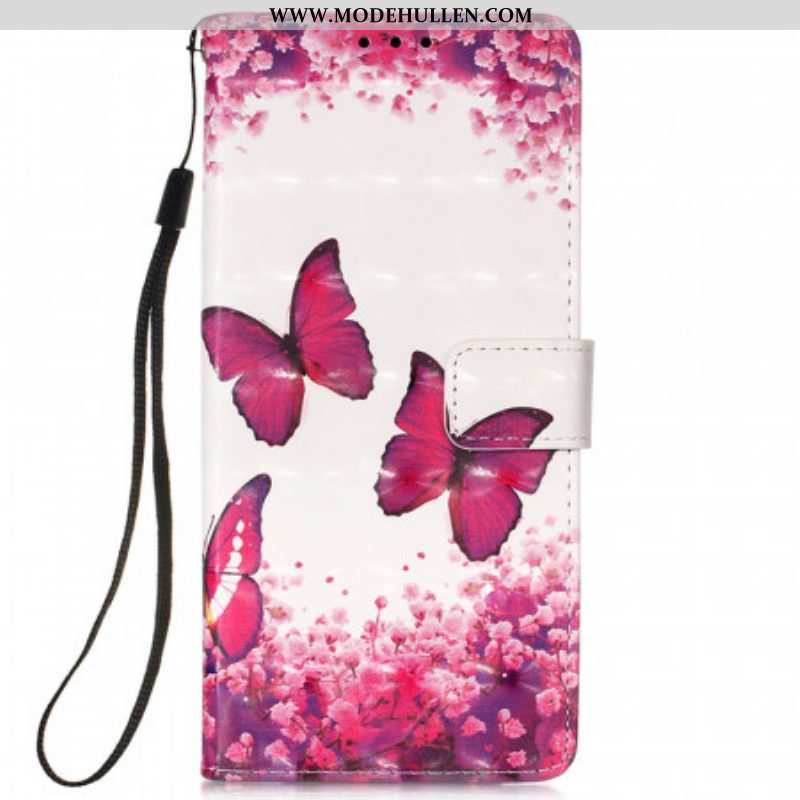 Flip Case Für Xiaomi Redmi Note 11 Pro Plus 5G Rote Schmetterlinge
