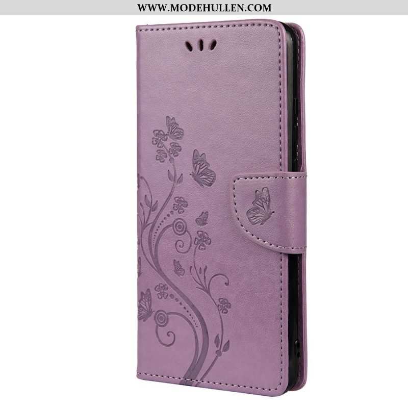 Flip Case Für Xiaomi Redmi Note 11 Pro Plus 5G Schmetterlinge Und Blumen