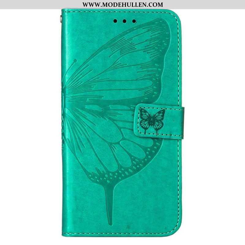 Flip Case Für Xiaomi Redmi Note 11 Pro Plus 5G Schmetterlingsdesign Mit Umhängeband