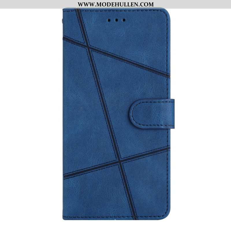 Flip Case Für Xiaomi Redmi Note 12 4G Mit Kordel Riemchen-geometrisch