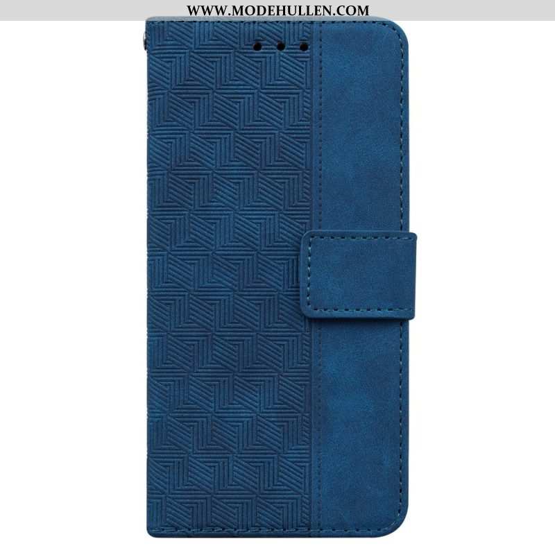 Flip Case Für Xiaomi Redmi Note 12 4G Mit Kordel Riemchenmuster