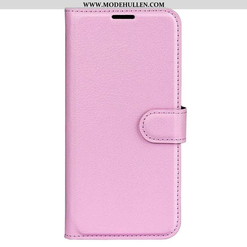 Flip Case Für Xiaomi Redmi Note 12 5G Klassischer Litschi-ledereffekt