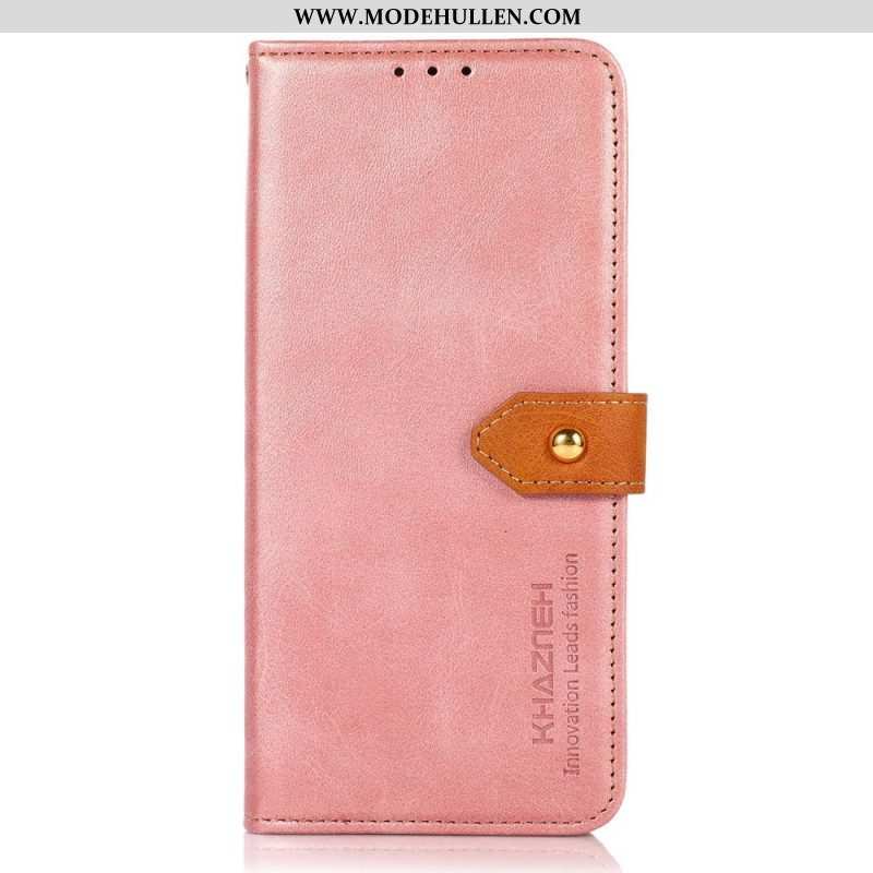 Flip Case Für Xiaomi Redmi Note 12 Pro Zweifarbiger Goldener Verschluss Khazneh