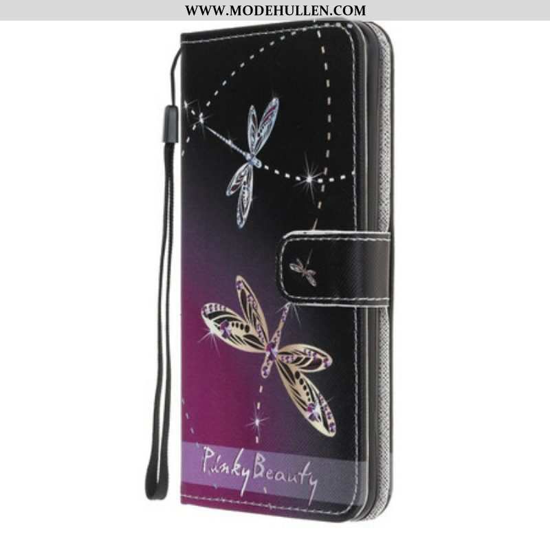 Flip Case Für iPhone 13 Mini Mit Kordel Riemchenlibellen