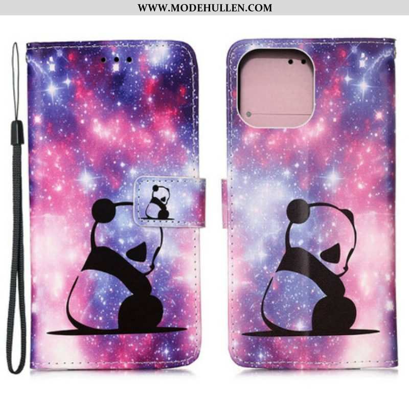 Flip Case Für iPhone 13 Mini Panda-galaxie