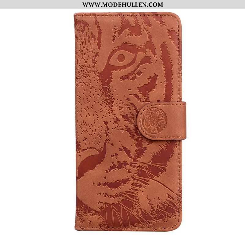 Flip Case Für iPhone 13 Mini Tiger-gesichtsdruck