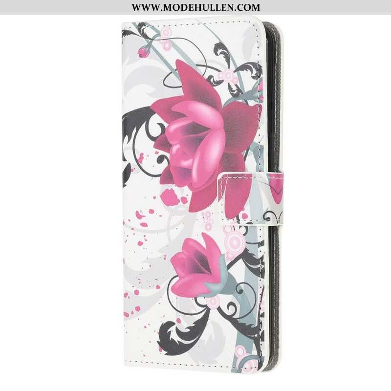 Flip Case Für iPhone 13 Mini Tropische Blumen