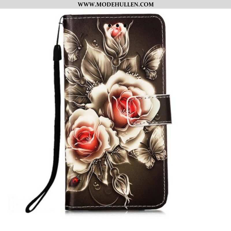 Flip Case Für iPhone 13 Pro Goldene Rosen