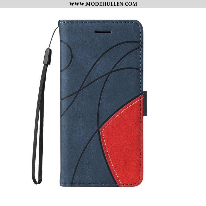 Flip Case Für iPhone 13 Pro Max Zweifarbiges. Charakteristisches Kunstleder