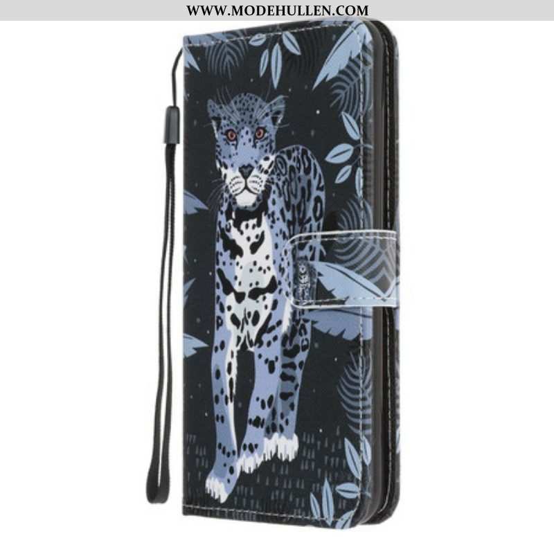 Flip Case Für iPhone 13 Pro Mit Kordel Riemchen-leopard