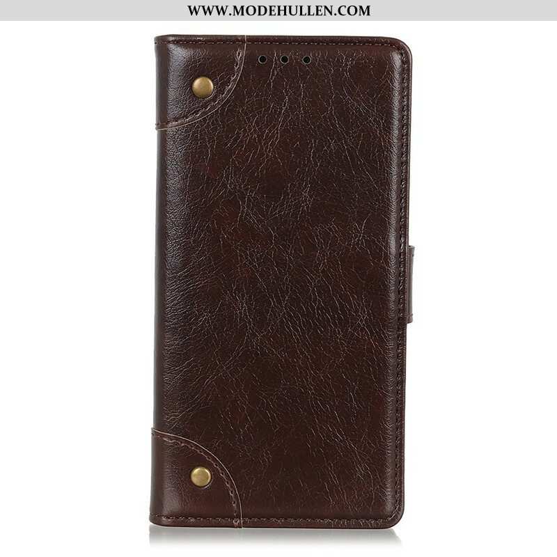 Flip Case Für iPhone 13 Pro Stil: Nappaleder Mit Vintage-nieten