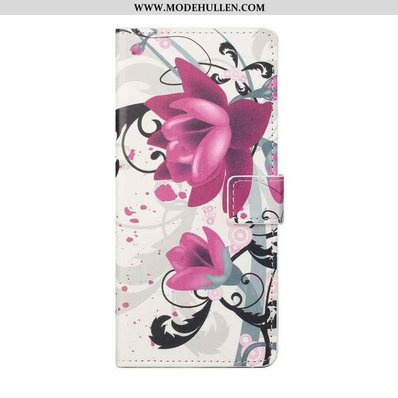 Flip Case Für iPhone 13 Pro Tropische Blumen