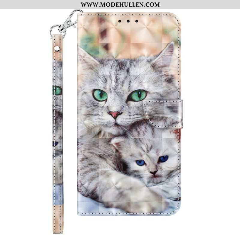 Flip Case Für iPhone 14 Mit Kordel Nur Tanga-katzen