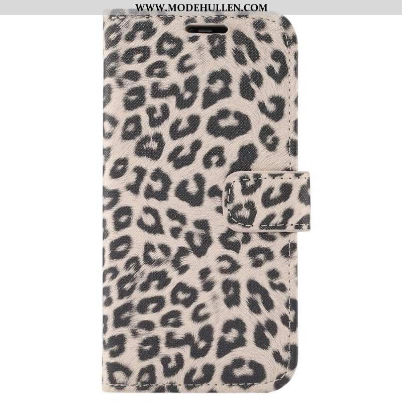 Flip Case Für iPhone 14 Plus Leopardenfell-stil