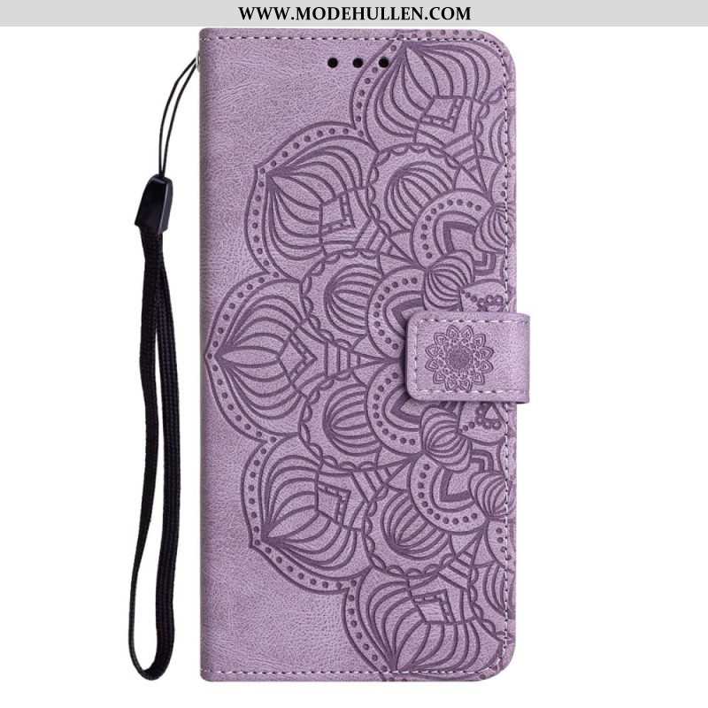 Flip Case Für iPhone 14 Plus Mandala Mit Schlüsselband