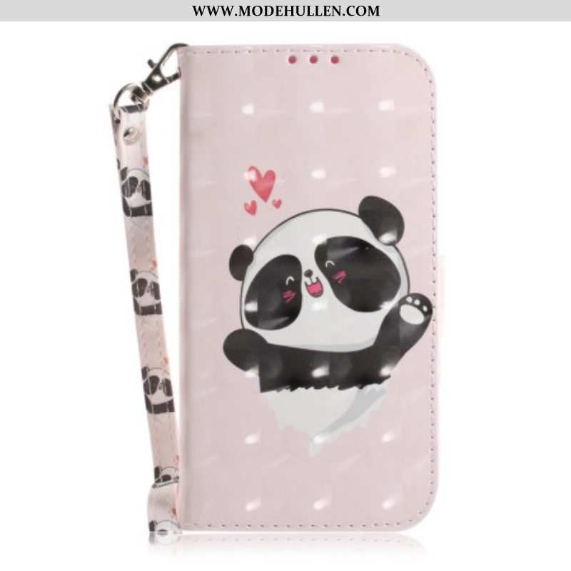 Flip Case Für iPhone 14 Plus Mit Kordel Riemchenpanda