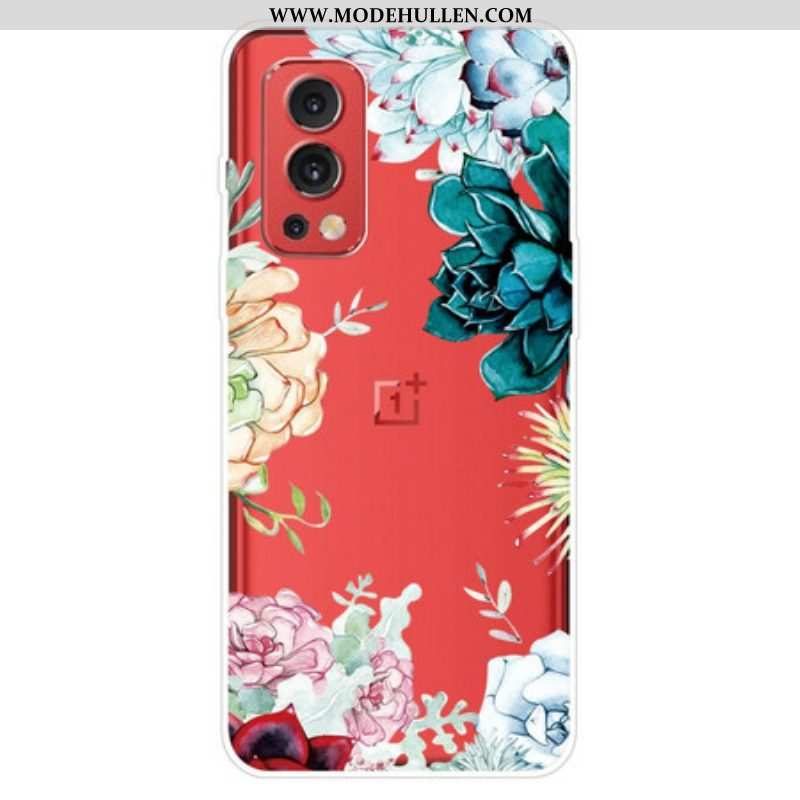 Handyhülle Für OnePlus Nord 2 5G Nahtlose Aquarellblumen