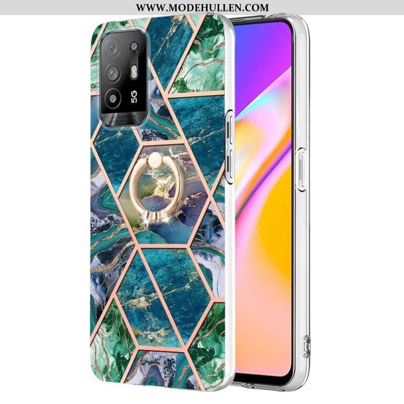 Handyhülle Für Oppo A94 5G Geometrischer Marmor Mit Ring