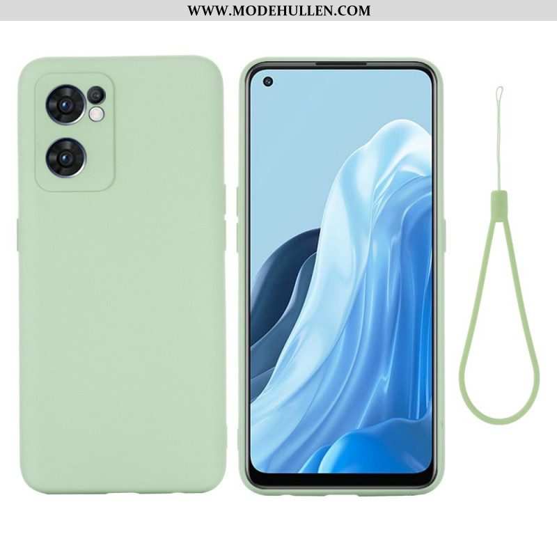 Handyhülle Für Oppo Find X5 Lite Flüssigsilikon Mit Lanyard