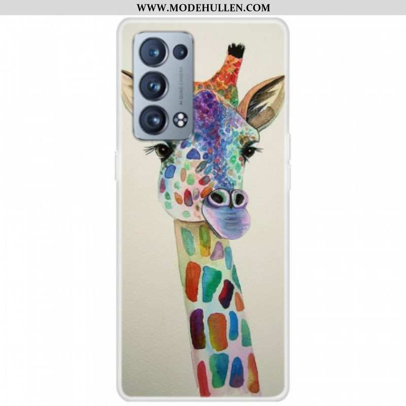 Handyhülle Für Oppo Reno 6 Pro 5G Bunte Giraffe