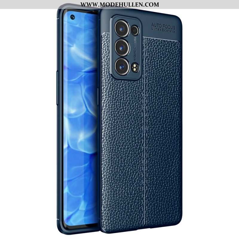 Handyhülle Für Oppo Reno 6 Pro 5G Litchi Double Line Leder