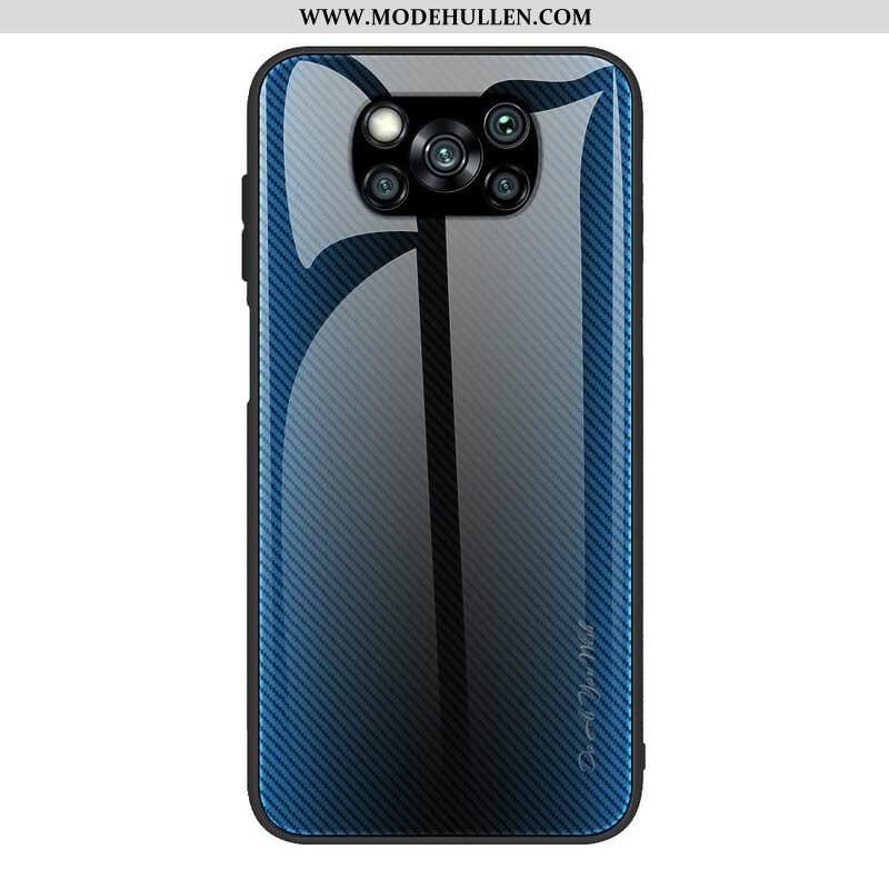 Handyhülle Für Poco X3 / X3 Pro / X3 NFC Gehärtetes Kohlefaserglas