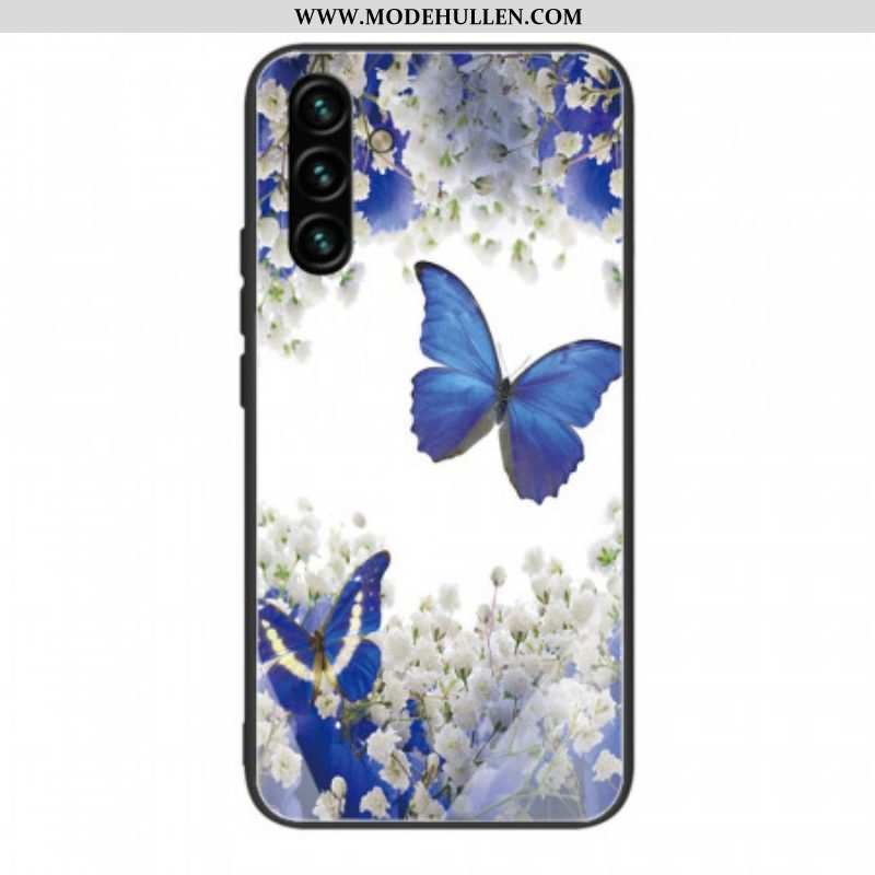 Handyhülle Für Samsung Galaxy A13 5G / A04s Gehärtetes Glas Im Schmetterlings-design