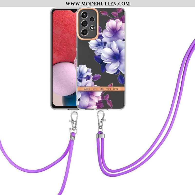 Handyhülle Für Samsung Galaxy A13 Mit Kordel Blumenkordel