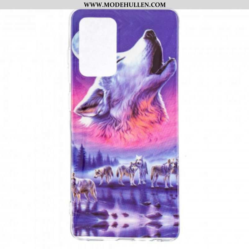 Handyhülle Für Samsung Galaxy A52 4G / A52 5G / A52s 5G Fluoreszierende Wolf-serie