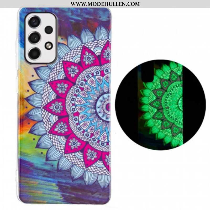 Handyhülle Für Samsung Galaxy A53 5G Fluoreszierendes Buntes Mandala